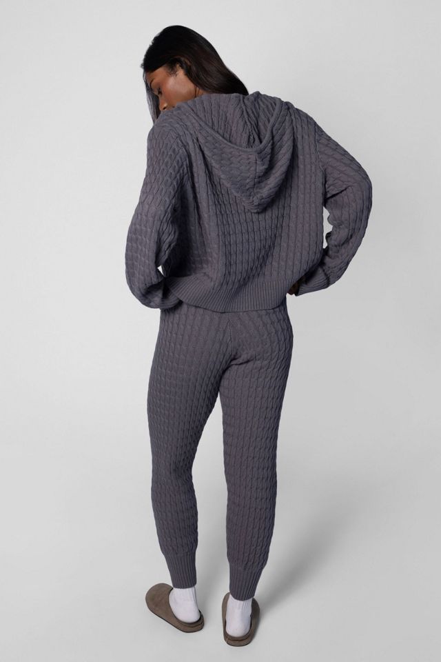 WeWoreWhat Cable Zip Front Hoodie #2