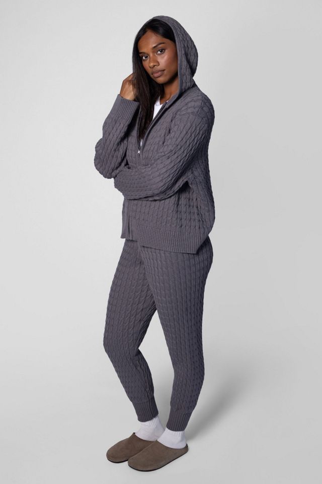 WeWoreWhat Cable Zip Front Hoodie #3