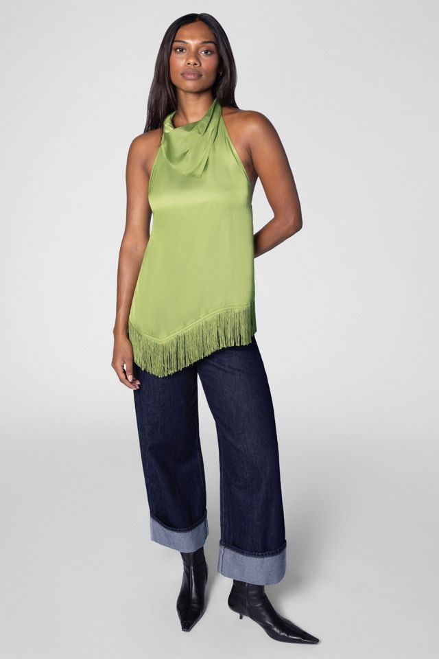 WeWoreWhat Fringe Silky Top #3