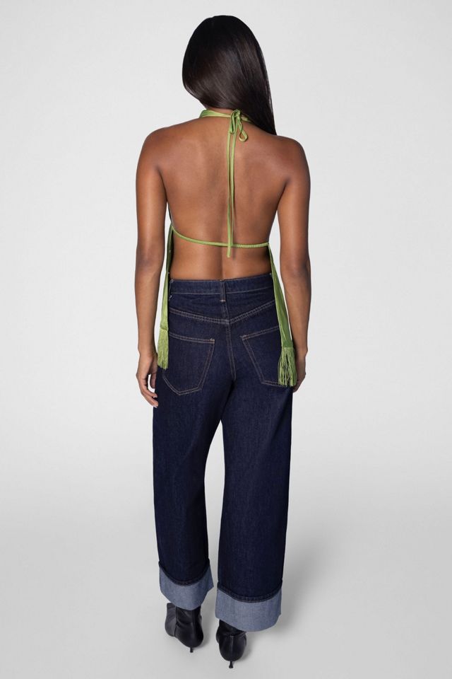 WeWoreWhat Fringe Silky Top #4