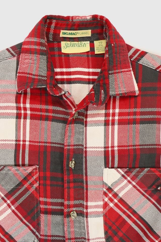 Vintage Distressed Red Plaid Button-Down Shirt #2