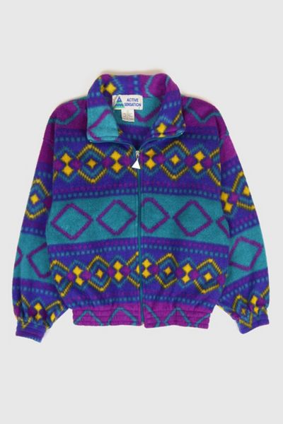 Vintage Printed Fleece Jacket