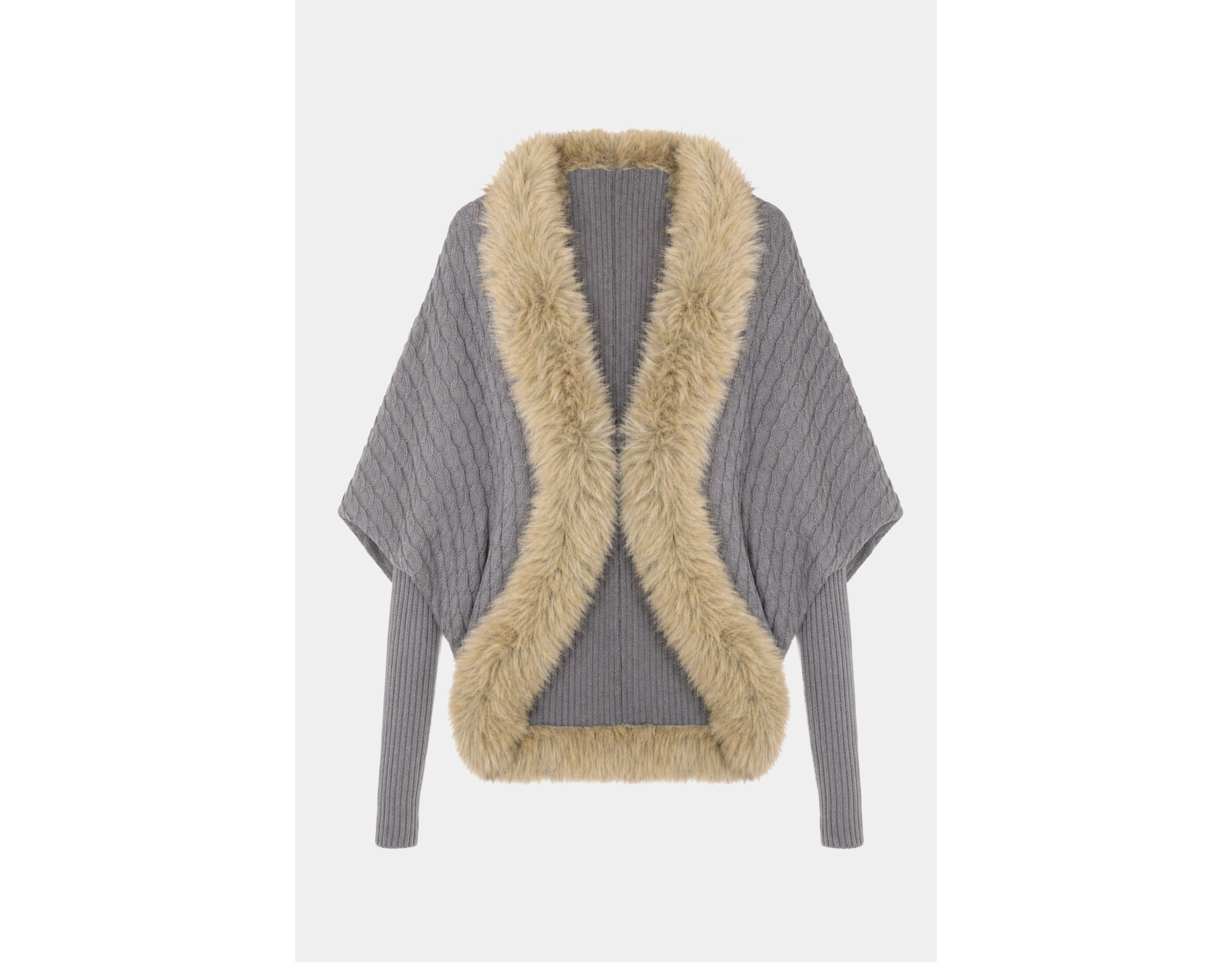 WeWoreWhat Cocoon Fur Trim Cardigan