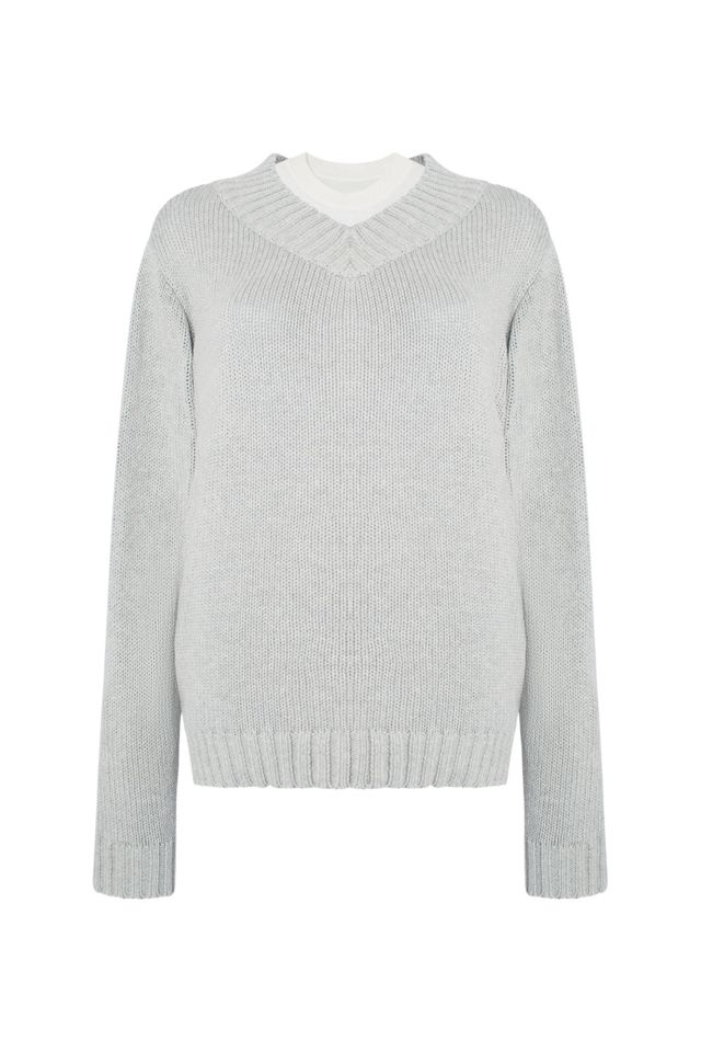 WeWoreWhat V Neck Layered Sweater #1