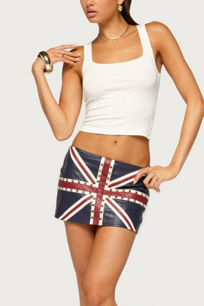 Edikted England Lover Studded Faux Leather Skort
