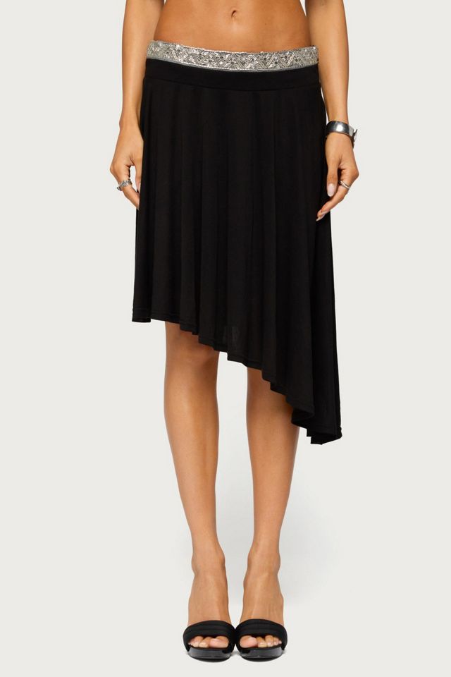 Edikted Dida Asymmetric Beaded Midi Skirt #1