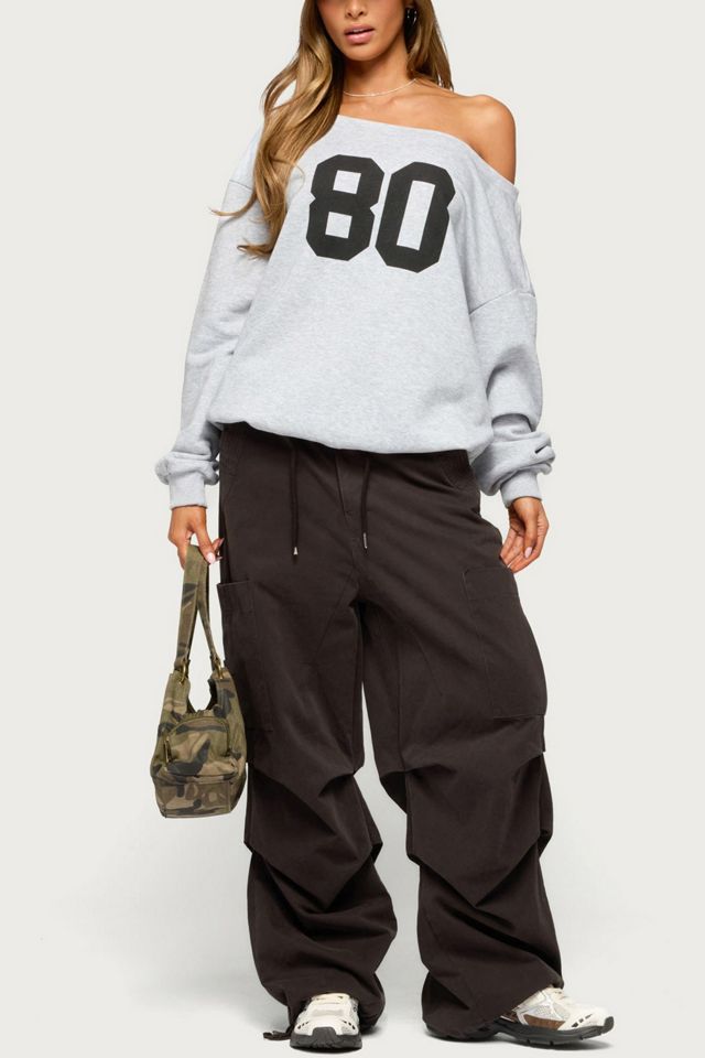 Edikted 80 Girl Off Shoulder Sweatshirt #1