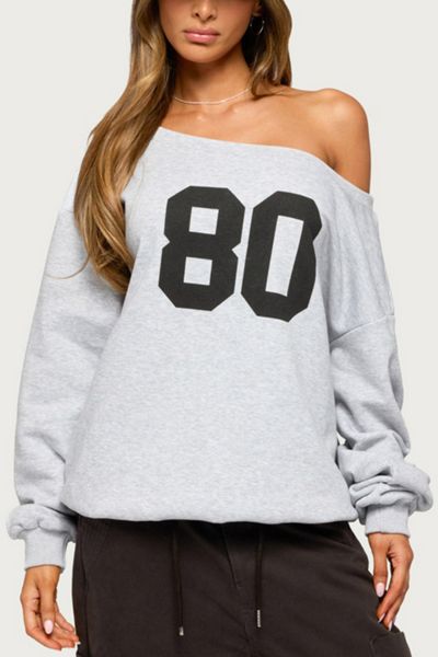 Edikted 80 Girl Off Shoulder Sweatshirt