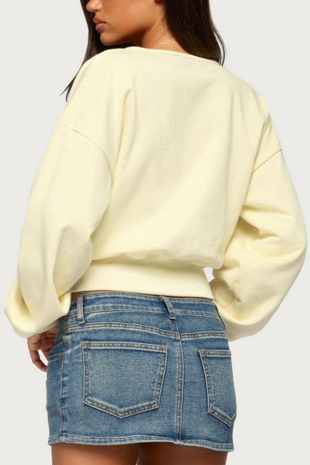 Edikted Narli Wrap Cropped Sweatshirt #4