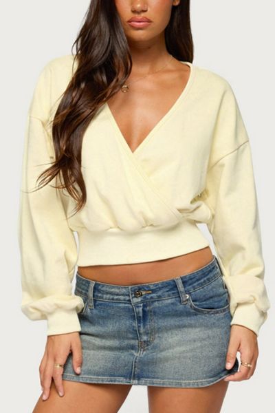 Edikted Narli Wrap Cropped Sweatshirt