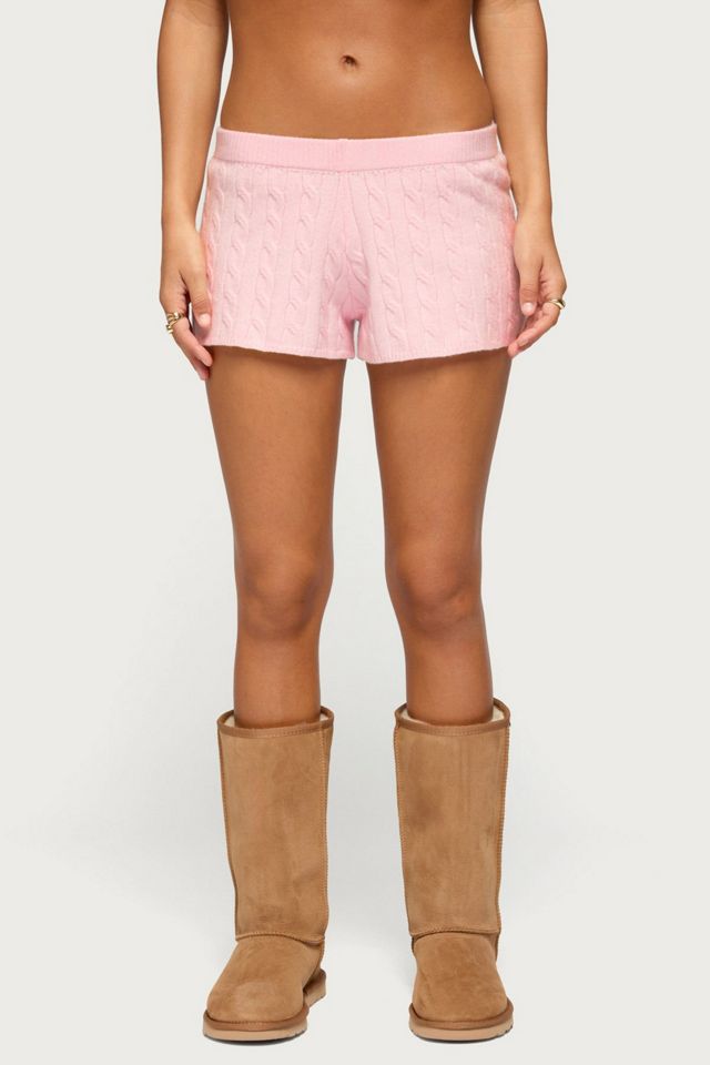 Edikted Coralee Low Rise Cable Knit Shorts #1