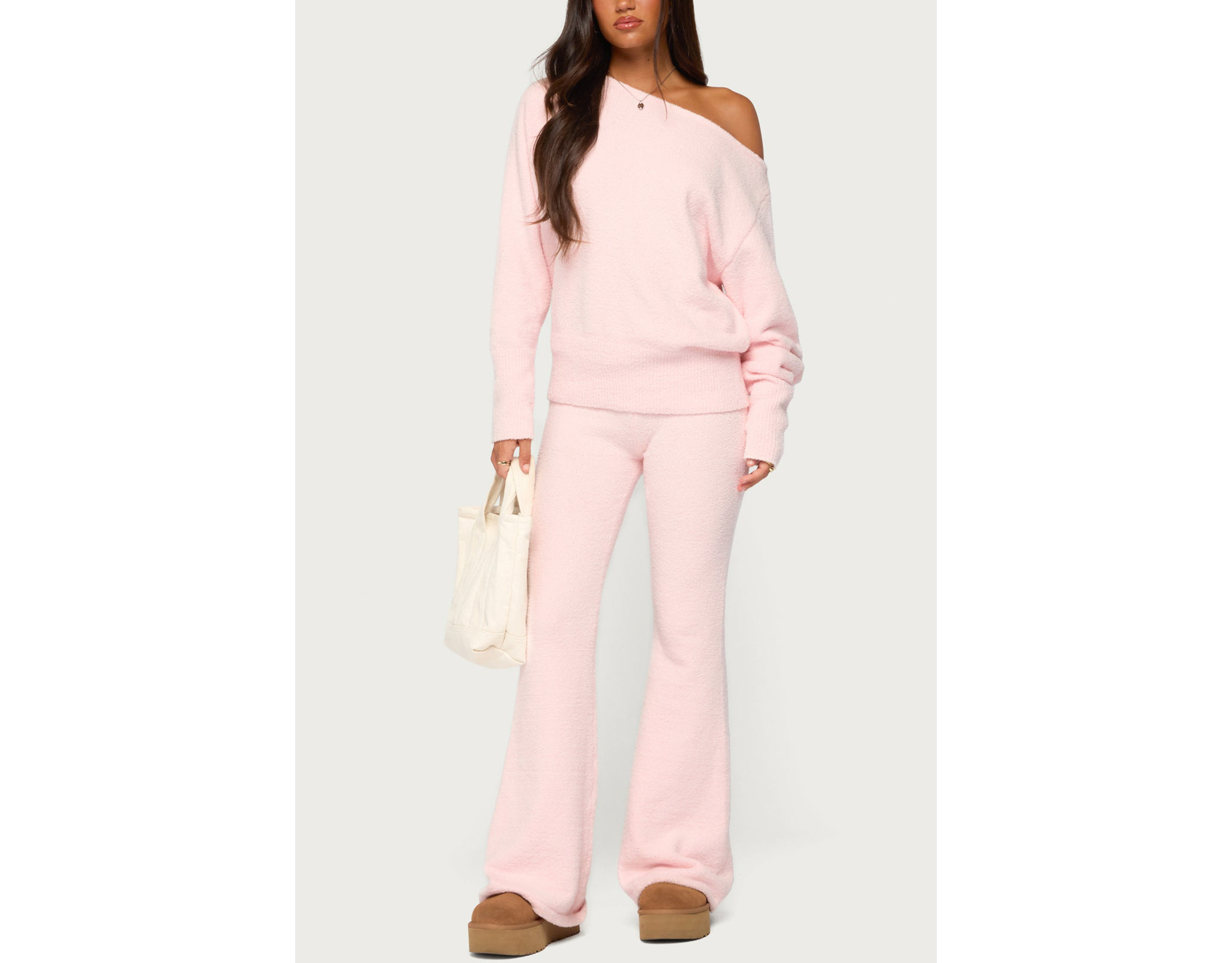 Edikted Plush Oversized Asymmetric Sweater