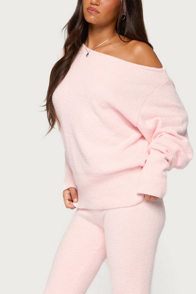 Edikted Plush Oversized Asymmetric Sweater #3