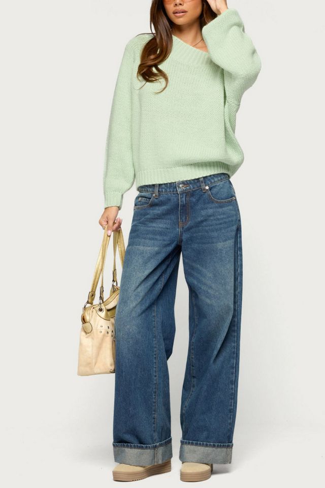 Edikted Lanka Oversized Off Shoulder Knit Sweater #1