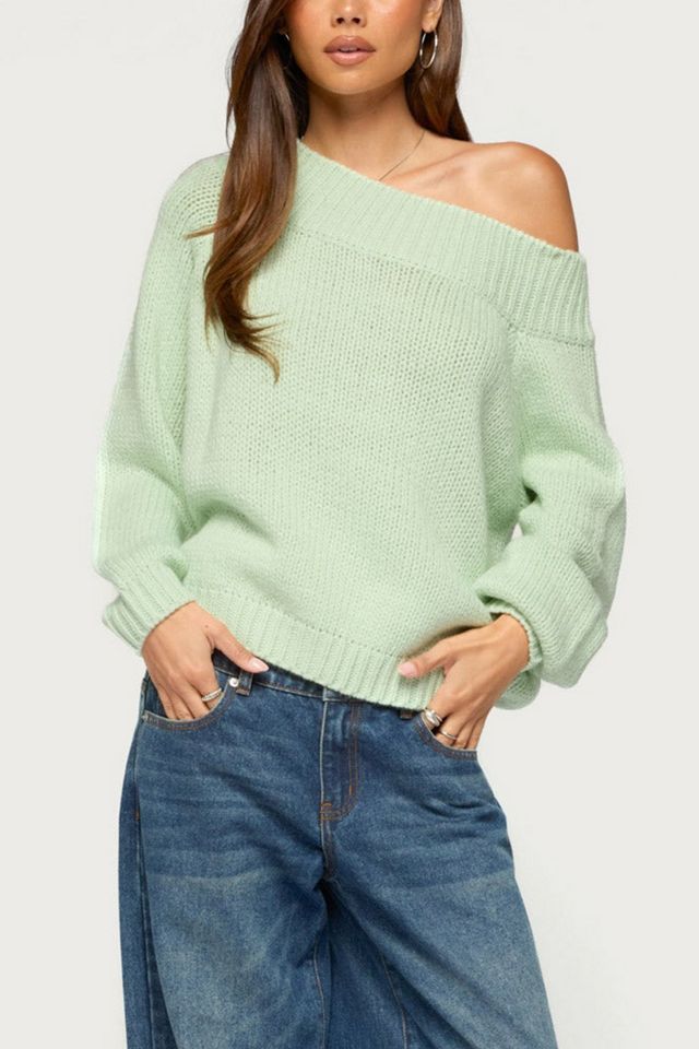 Edikted Lanka Oversized Off Shoulder Knit Sweater #3