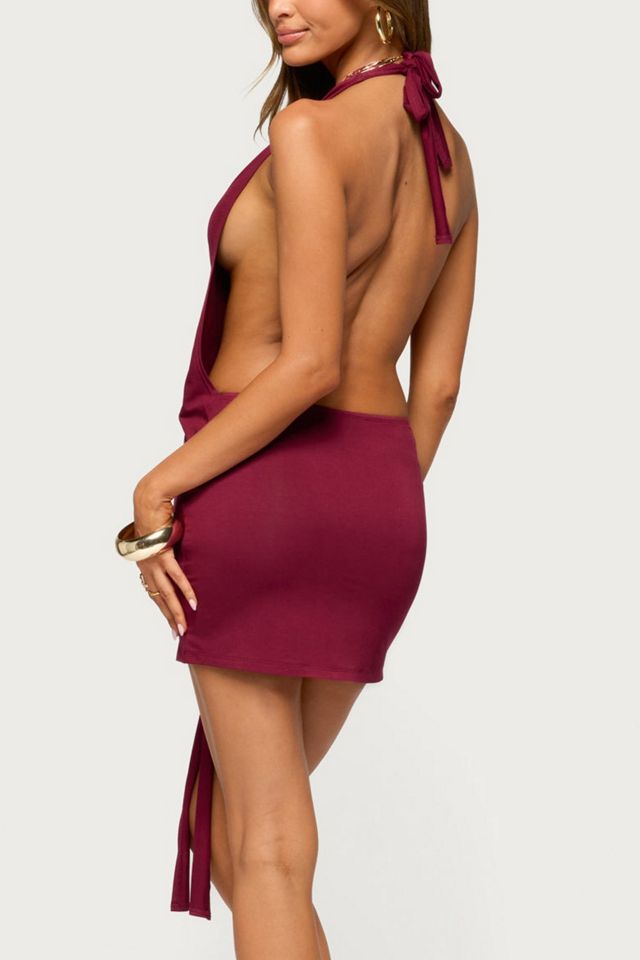 Edikted Zarla Plunging Tie Mini Dress #2