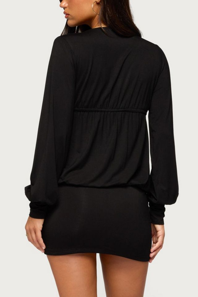 Edikted Sama Long Sleeve V Neck Mini Dresss #2