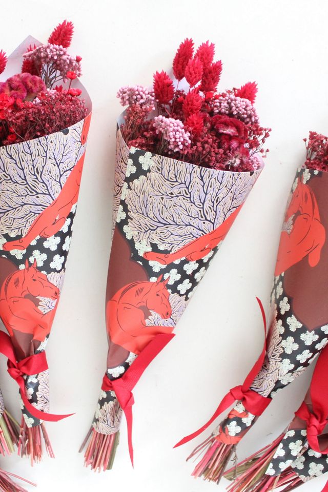 Roxanne’s Dried Flowers Crimson & Coral Bouquet #1