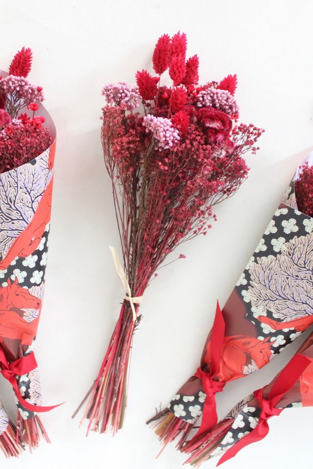 Roxanne’s Dried Flowers Crimson & Coral Bouquet #2