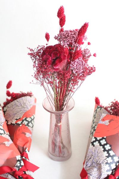 Roxanne’s Dried Flowers Crimson & Coral Bouquet