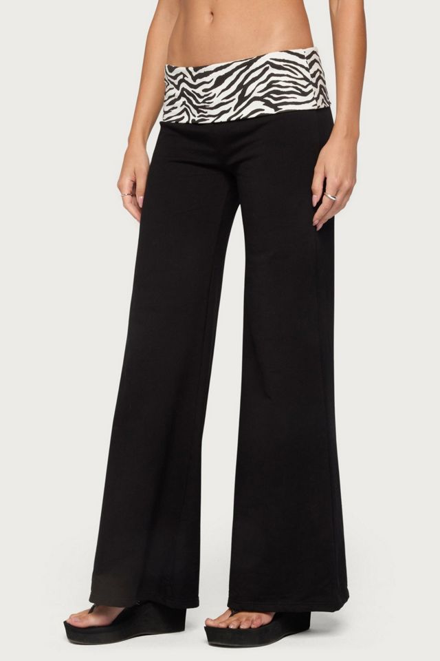 Edikted Kylee Zebra Foldover Pants #2