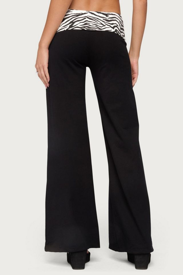 Edikted Kylee Zebra Foldover Pants #4