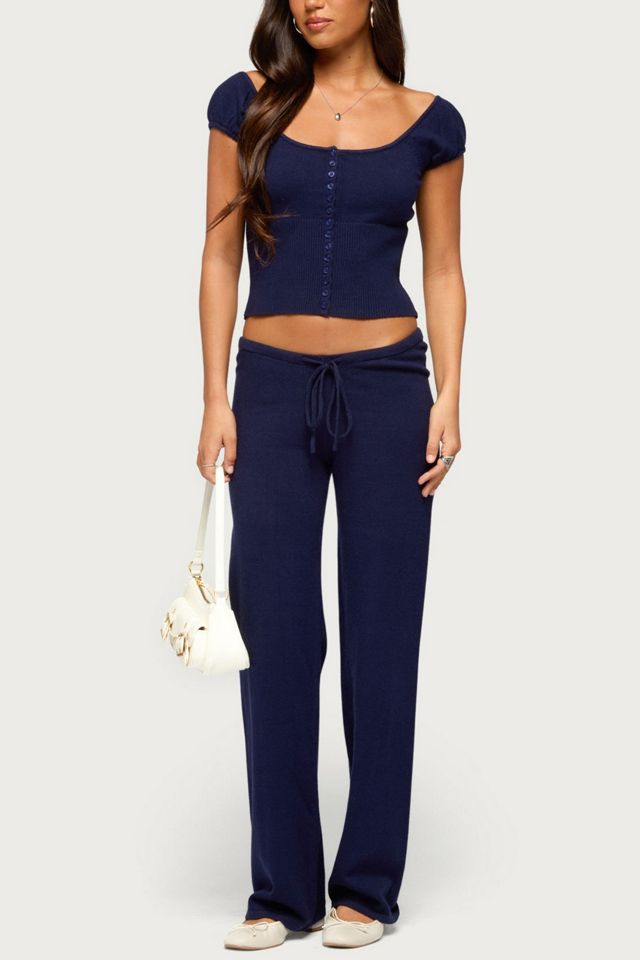 Edikted Alkira Knit Straight Leg Pants #1
