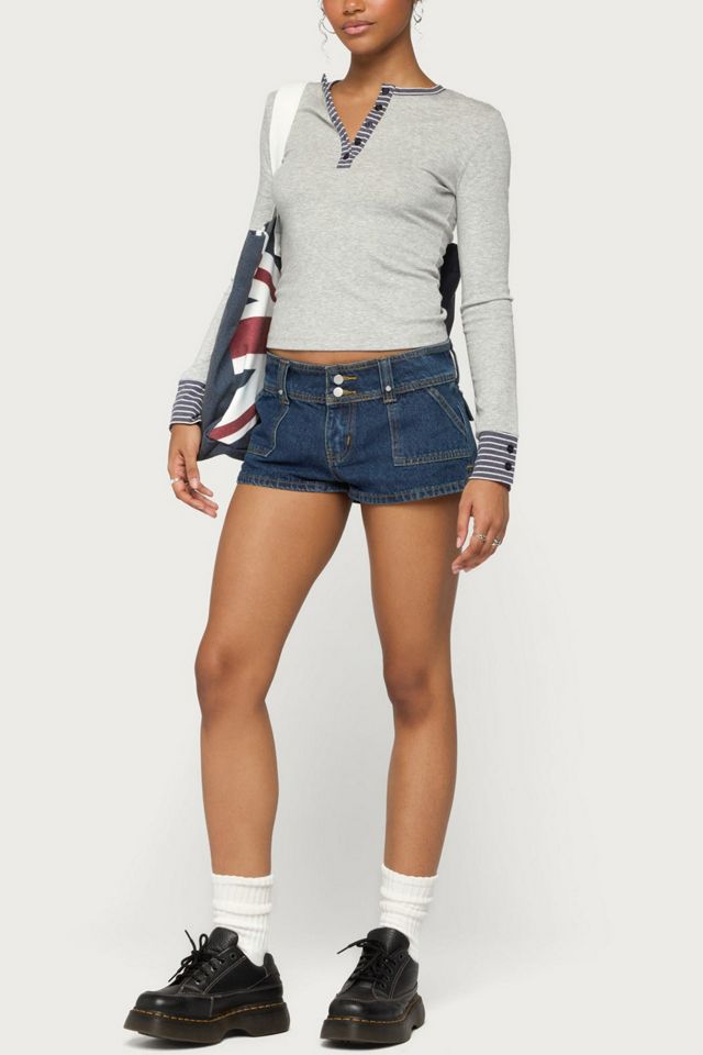 Edikted Nakia Contrast Stripey Henley Top #1