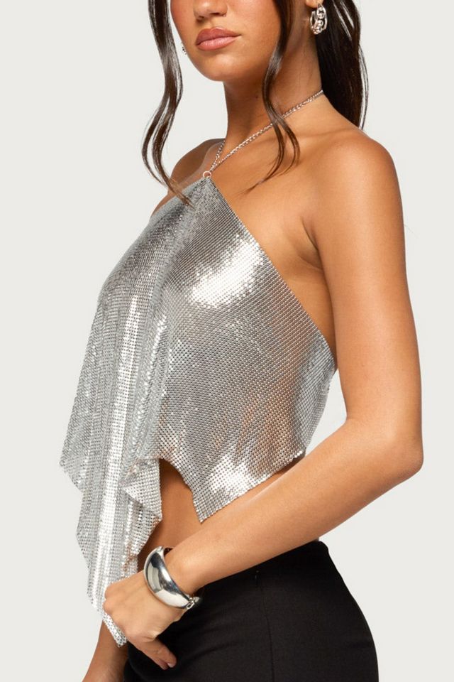 Edikted Olaia Chainmail Handkerchief Halter Top #2