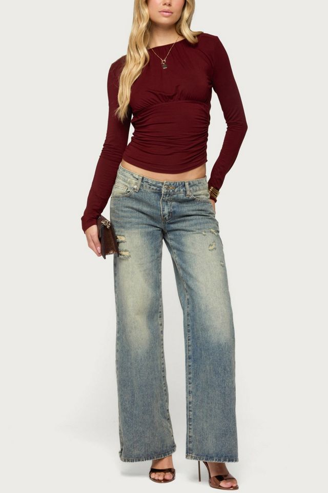Edikted Naela Cowl Back Long Sleeve Top #1