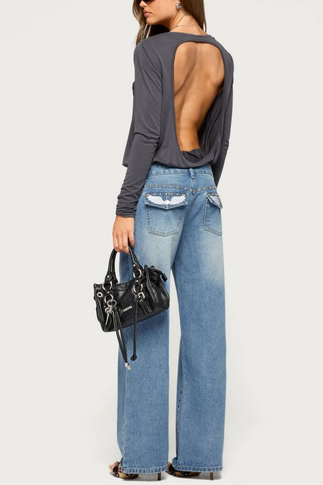 Edikted Kinslee Backless Long Sleeve Top #1