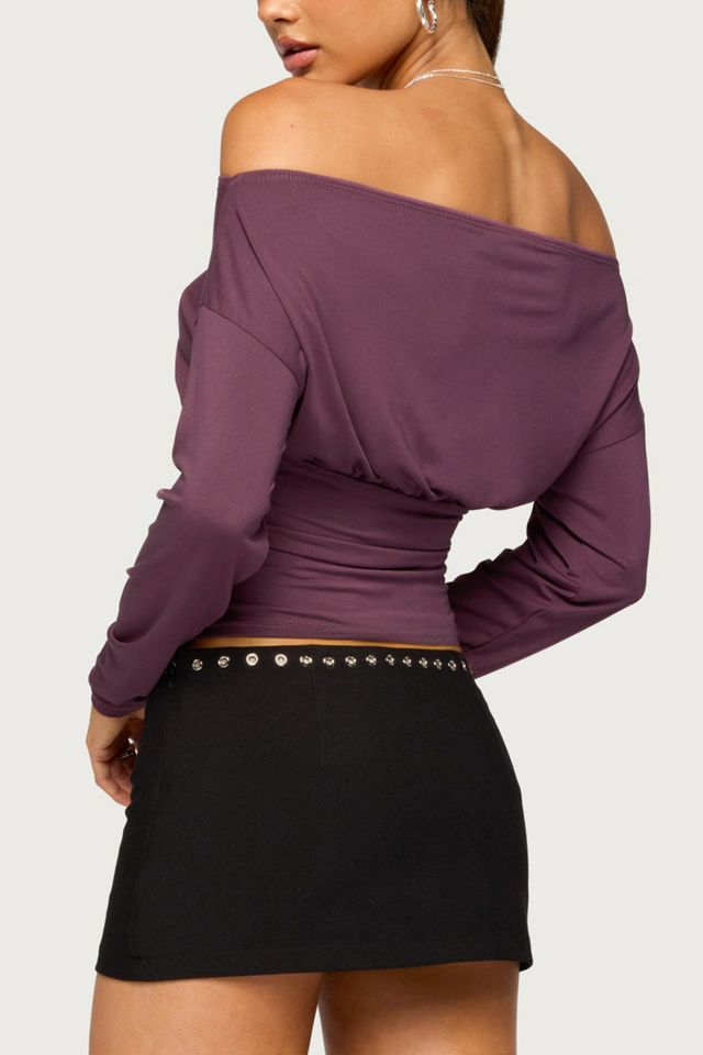 Edikted Jaze Off Shoulder Long Sleeve Top #4