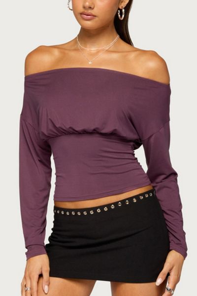 Edikted Jaze Off Shoulder Long Sleeve Top
