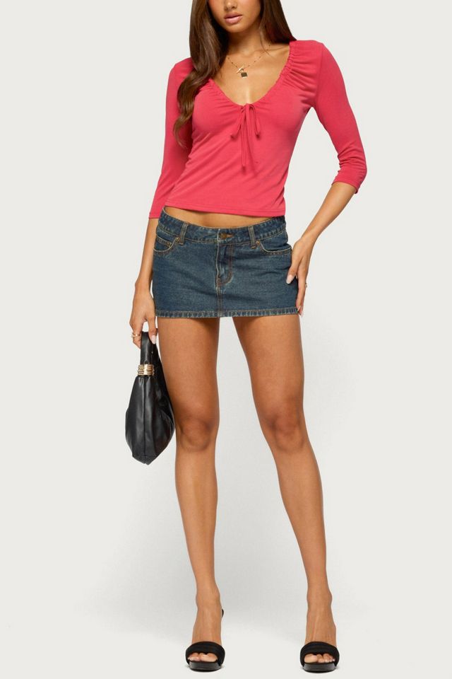 Edikted Jeila Ruched Three-Quarter Sleeve Top #1