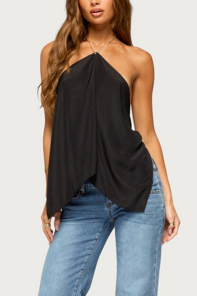 Edikted Elni Chain Backless Halter Top #3