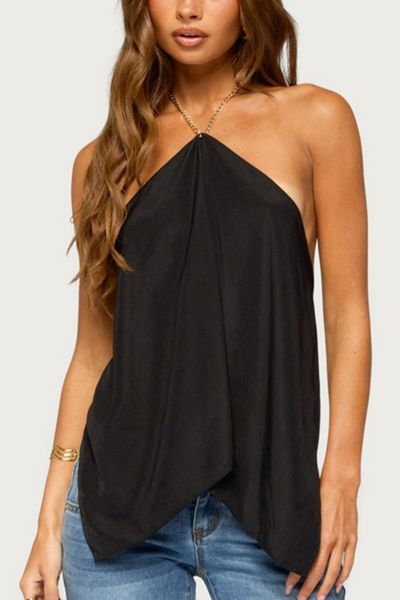 Edikted Elni Chain Backless Halter Top
