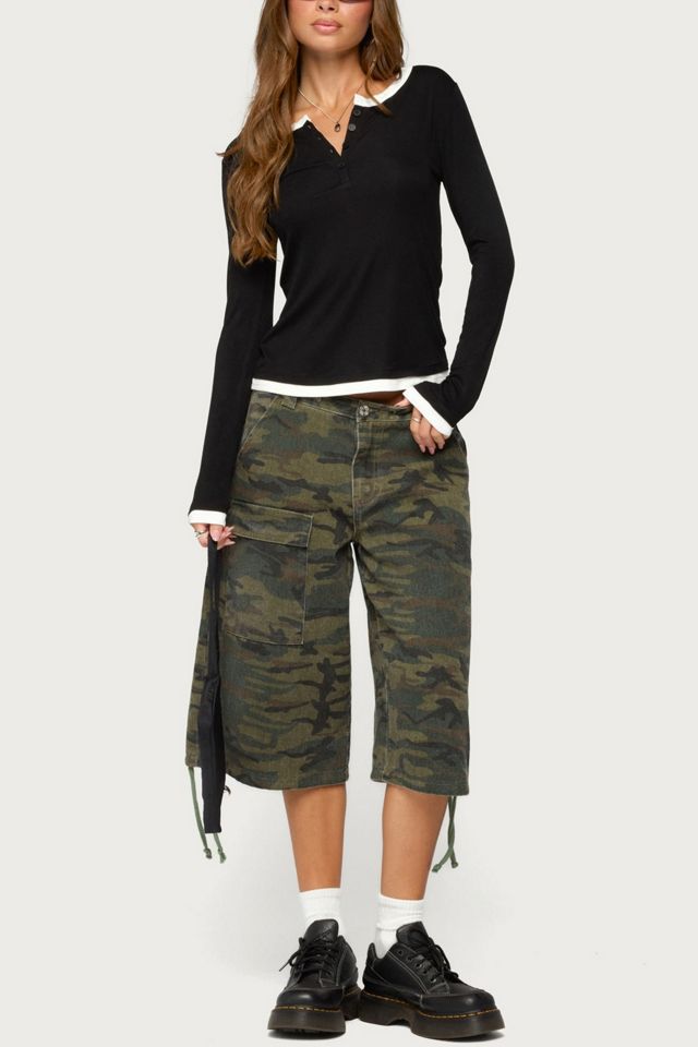 Edikted Contrast Layered Look Henley Top #1