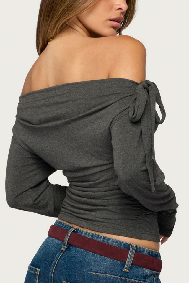 Edikted Celie Off Shoulder Tie Top #4