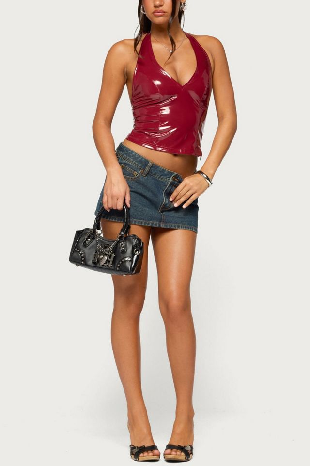 Edikted Birch Vinyl Halter Top #1