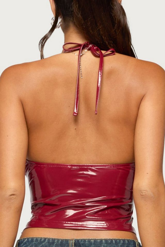 Edikted Birch Vinyl Halter Top #4