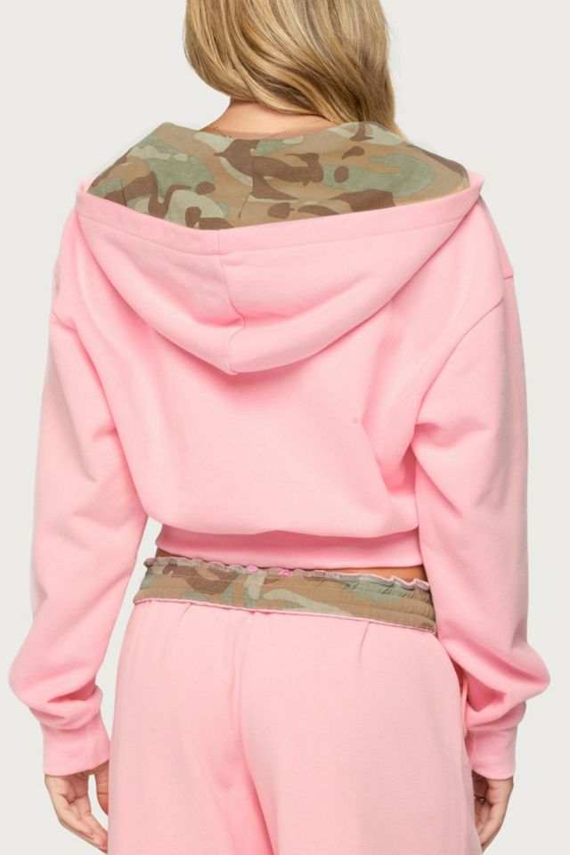 Edikted Camo Cool Contrast Zip Up Hoodie #1