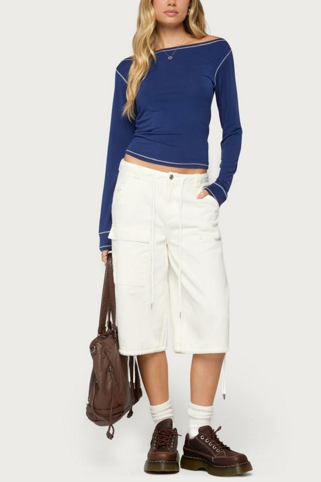 Edikted Brooklynn Boat Neck Long Sleeve Top #1