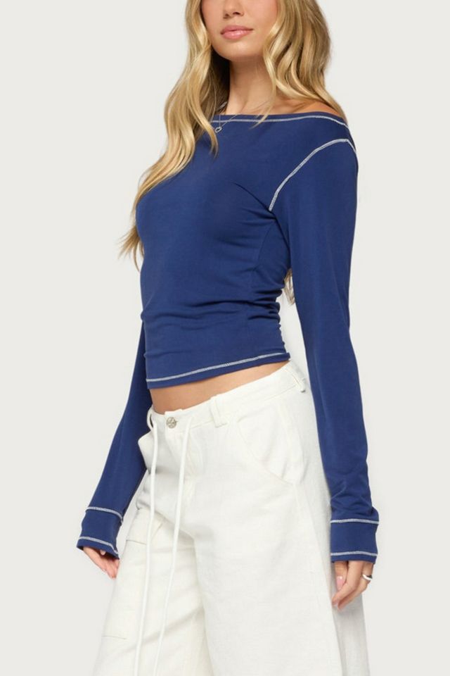Edikted Brooklynn Boat Neck Long Sleeve Top #3