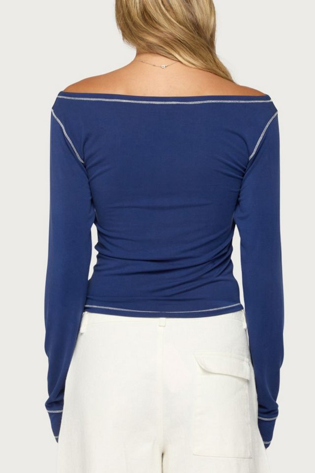 Edikted Brooklynn Boat Neck Long Sleeve Top #4
