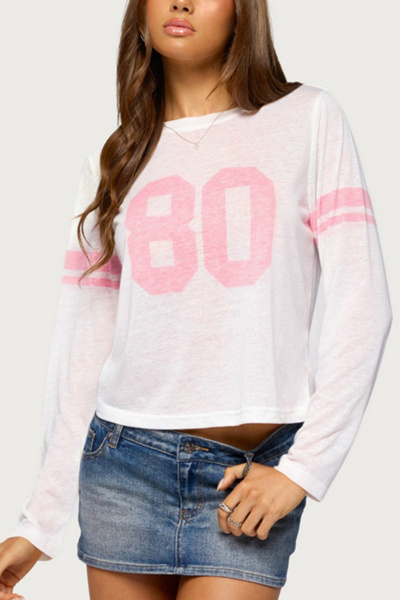 Edikted 80'S Chic Sheer Long Sleeve Top in White, Women's at Urban Outfitters