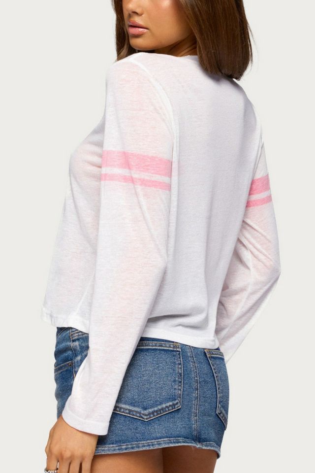 Edikted 80'S Chic Sheer Long Sleeve Top #4
