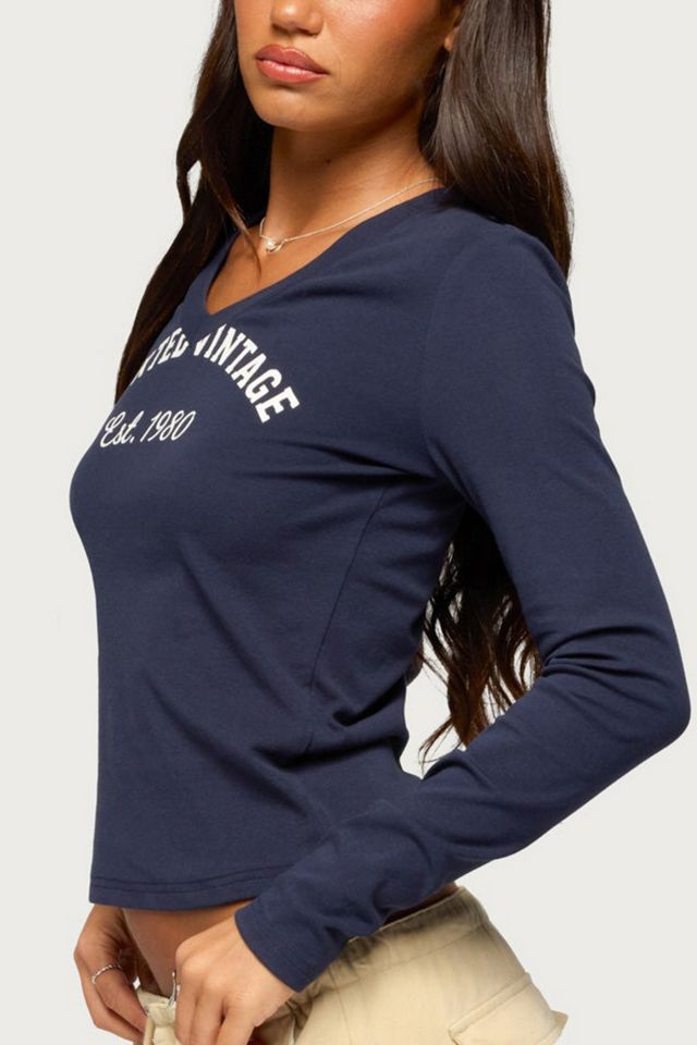 Edikted 1980 Vintage V Neck Top #2