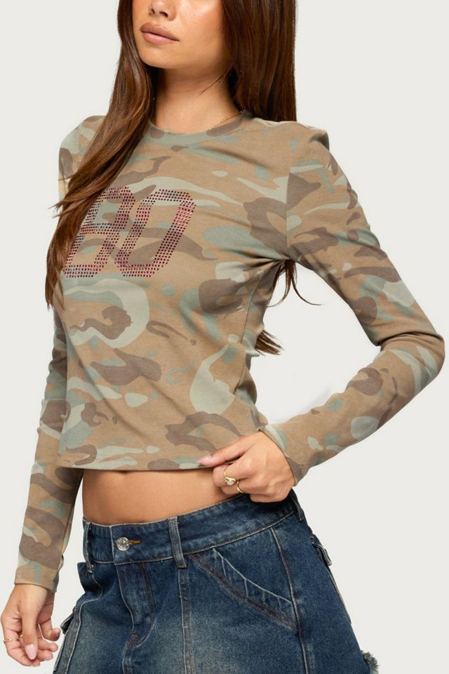 Edikted 80'S Edikted Long Sleeve Rhinestone Top #2