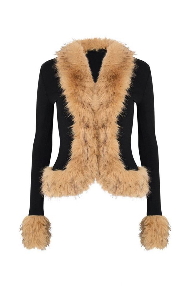 WeWoreWhat Fur Trim Cardigan #5