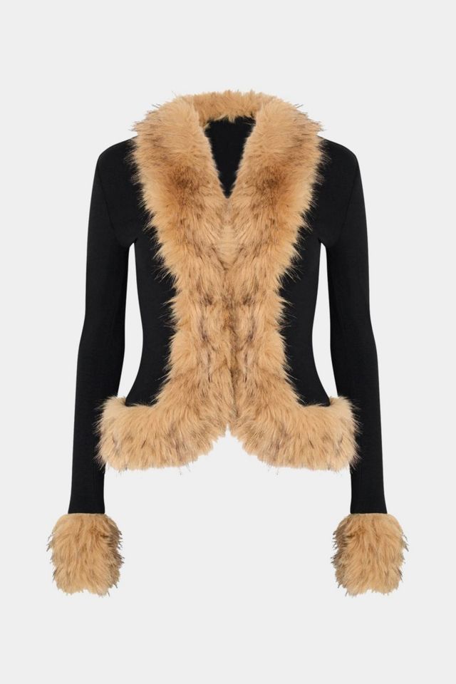 WeWoreWhat Fur Trim Cardigan #8